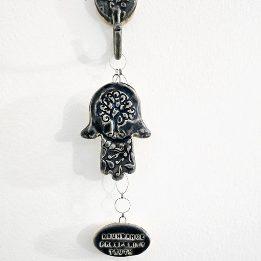 Hamsa with Star of David Wall Charm 3-3