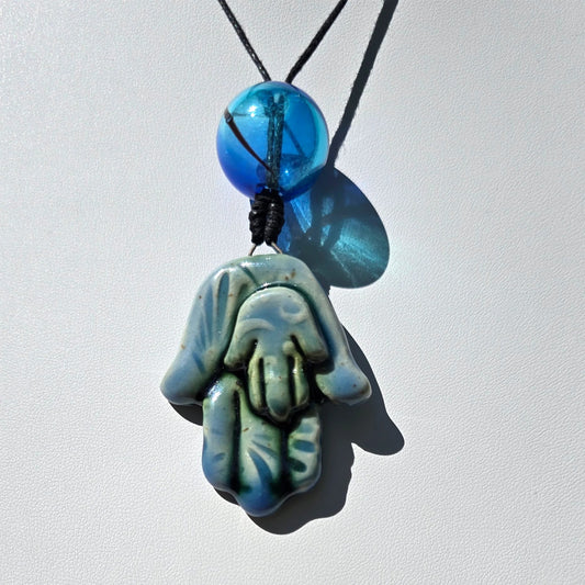 Hamsa Porcelain and Stoneware Pendants