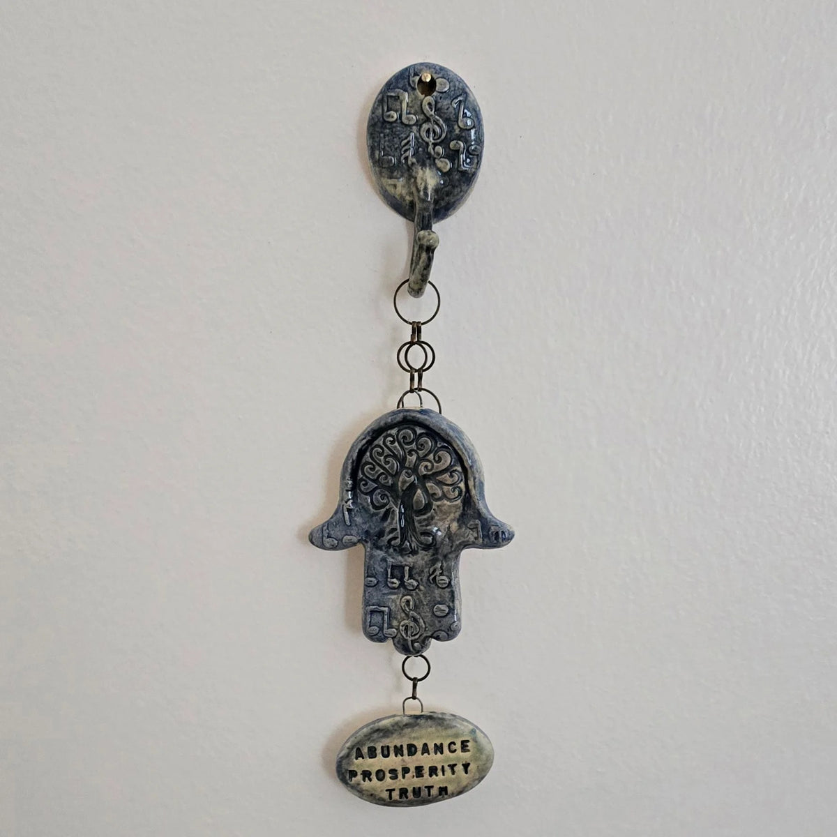 Hamsa with Star of David Wall Charm 3-5