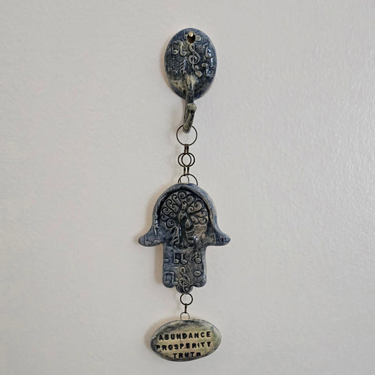 Hamsa with Star of David Wall Charm 3-5