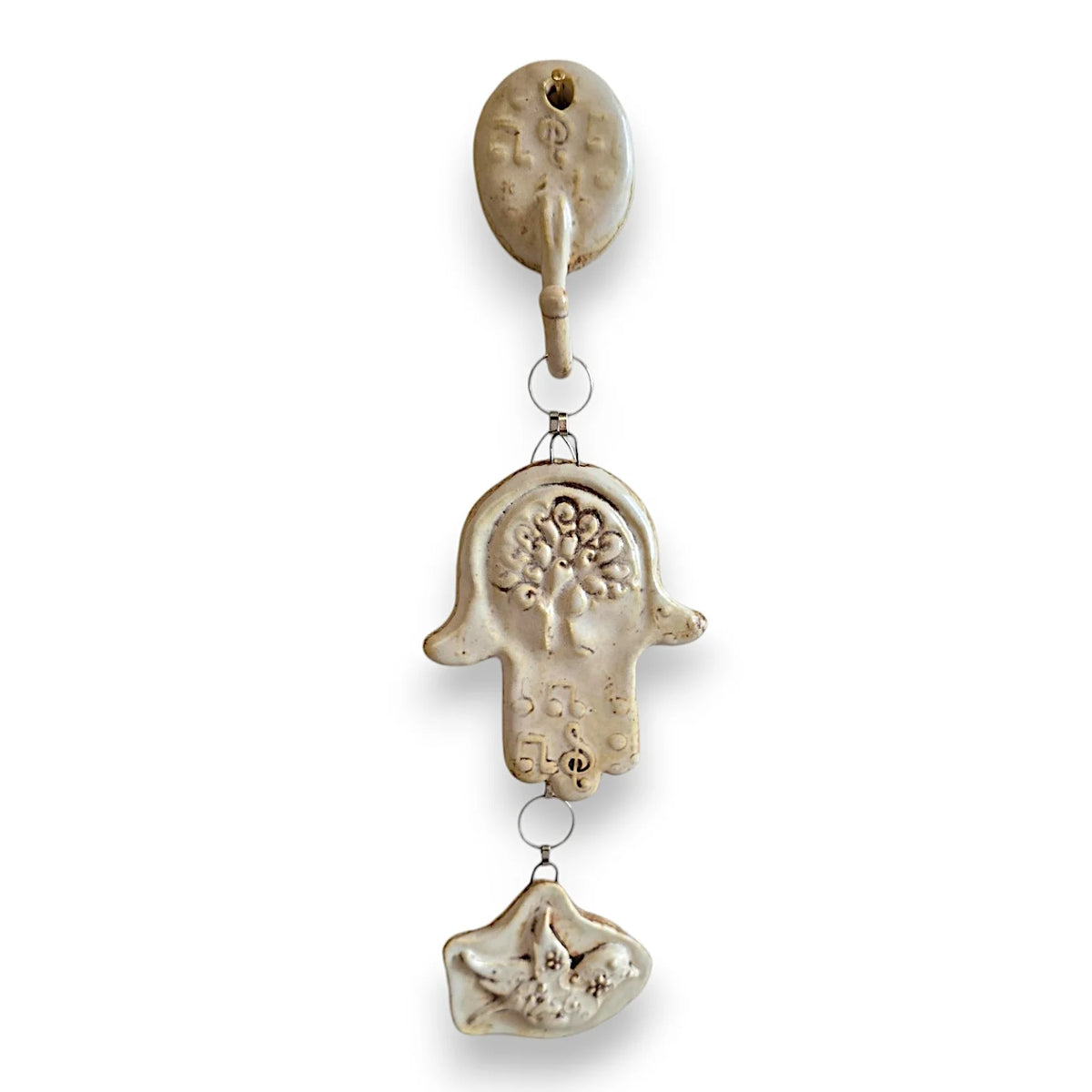 Hamsa Tree of Life wall charm with bird of peace