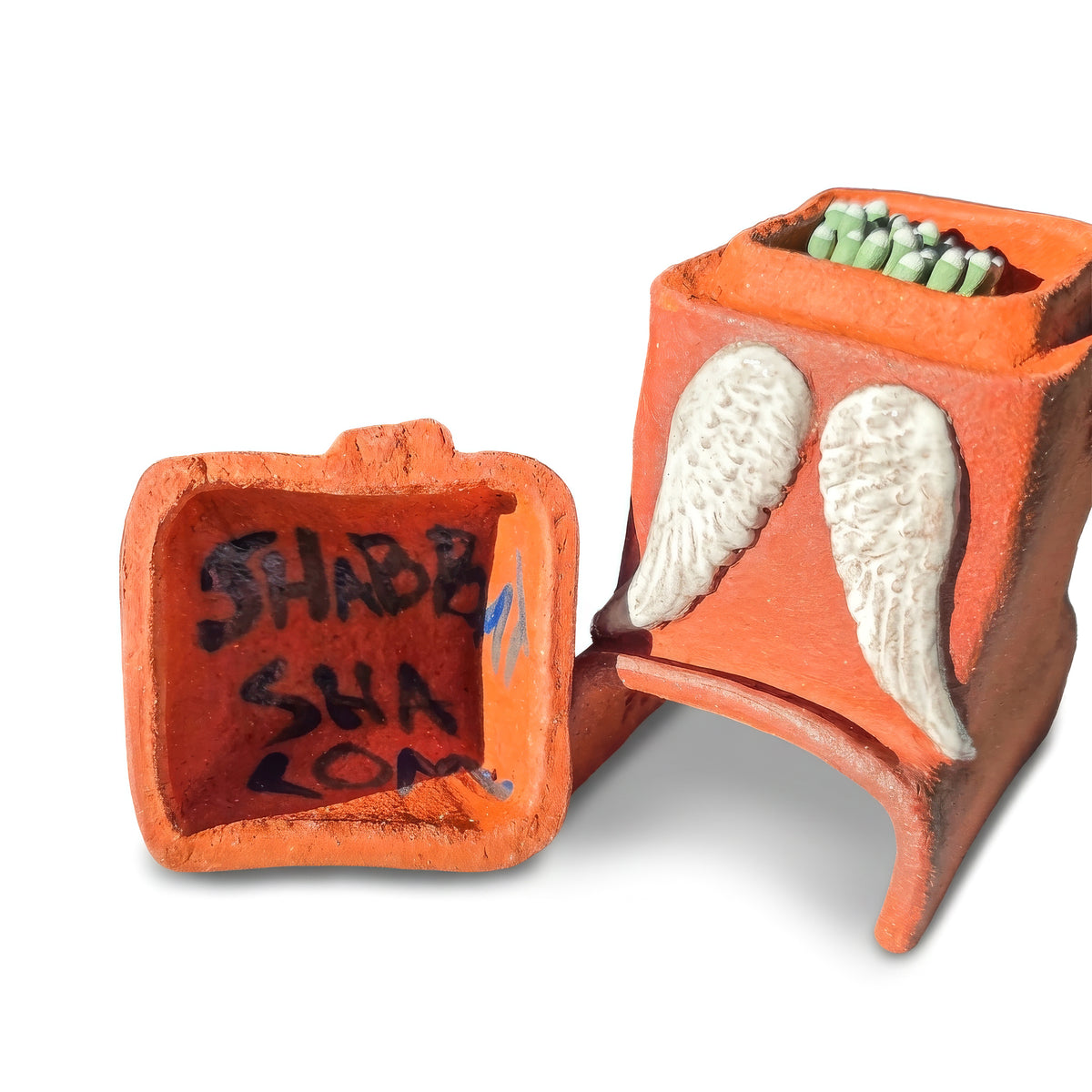 Angel Wing Shabbat Matches Holder