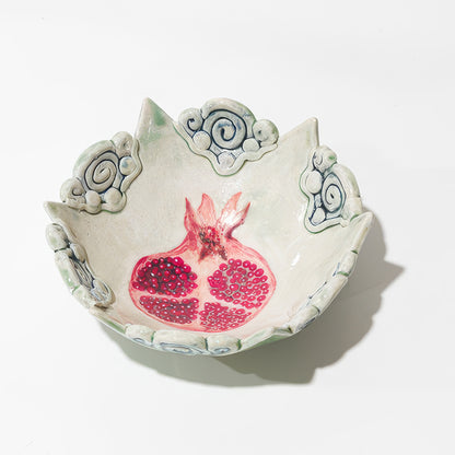 Star of David Painted Pomegranate Small Bowl